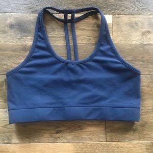 Blue Threads4Thought racer back sports bra. SizeM